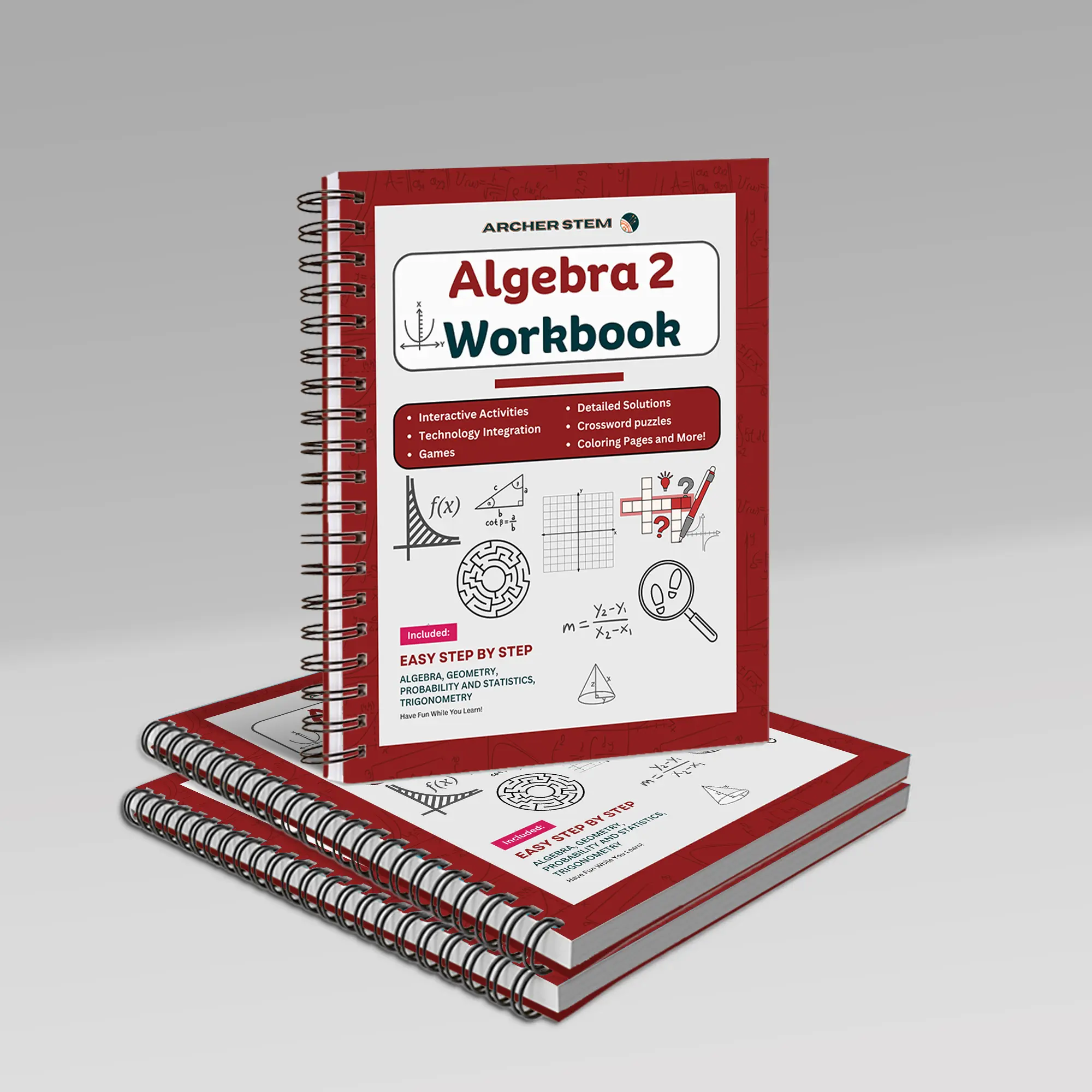 Algebra 2 Workbook for High School Students | Interactive Math Activities, Step-by-Step Lessons, Practice Tests & Common Core Learning