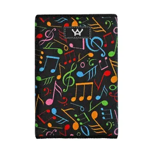 YaYwallet Minimalist Music Notes Wallet, Woven Elastic Credit Card Holder for Men & Women, Durable Fashion Style with RFID Blocking, American Made, Durable Fashion Wallet, Minimalist Wallets
