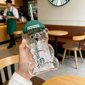 1/2Pcs,591ml,Glass Bearista Cup Limited Edition Bear gift new Coffee Cup juice Cup milk Cup  collection