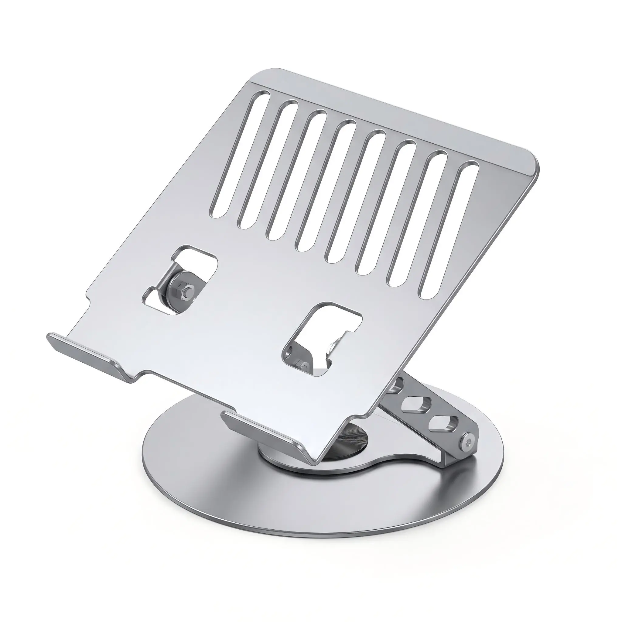 Laptop Stand with 360° Rotation - Adjustable Foldable Notebook Riser with Cooling Slots, Ergonomic Heavy Duty Carbon Steel Holder for Home Office Desk, Portable Laptop Stand for MacBook Dell HP