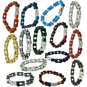 Stainless Steel Bike Chain Bracelet 2.0 for Men & Women Biker BMX Motocross Country Perfect Gift for Dad Brother Motorcycle ATV Enthusiasts Hypoallergenic 20 or 22 cm
