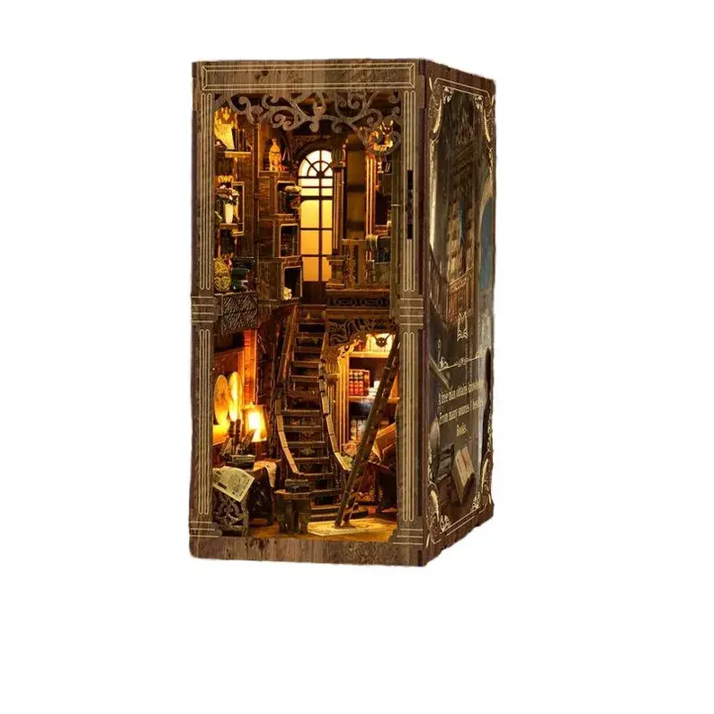 Antique Book Collection DIY Book Nook Kit 3D Wooden Miniature Library