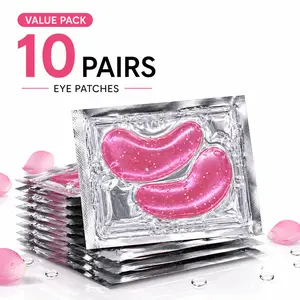 5/10 Pairs Pink Hydrogel Under Eye Patches – Refreshing Self-Care Essentials For Daily Beauty Routine, Makeup Prep & Travel Skincare, Perfect Gift For Women & Girls