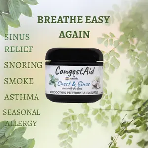 Naturulz CongestAid Chest & Sinus Rub - Natural Relief for Sinus Congestion, Chest Tightness, Cough, Seasonal Allergies, Snoring & Nighttime Discomfort - Herbal Formula for Fast Drug-Free Relief.