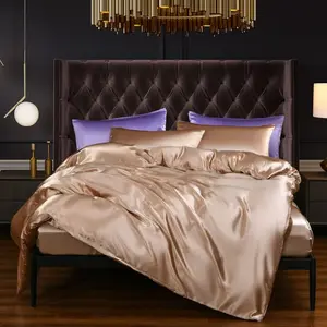Feelyou Decorative Duvet Cover Set - Multi-Size Silk Golden Soft Satin Bedding, Polyester Fiber Microfiber, Zipper Closure, Chic Luxurious Bedroom Decor for Teens (No Comforter, Bedroom Bedding Set), Microfiber Bed Set