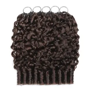 New 2026 ElNbeauty Burmese Curl Feather CrochetHuman Hair Bundles, Lightweight Pre-Separated SuperInvisibly Knot and Durable Reusable 4# 100%Human Hair 16-24inches Optional