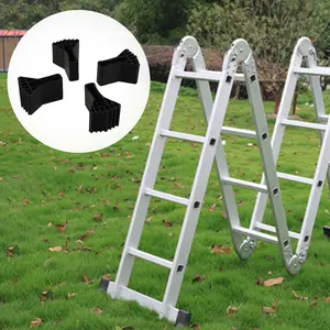 4-Piece Ladder Non-Slip Pads Set, Multi-Functional Folding Ladder Accessories, A-Frame Ladder Balance Rod Foot Covers, Anti-Slip Ladder Feet