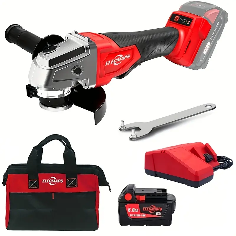 4-1/2 in Battery-Powered Angle Grinder, Power Tool & Grinding Machine, Compatible with Milwaukee M18 18V (Battery Not Included), Cordless Angle Grinders, Rechargeable Grinding Tool, Power Tools Grinders