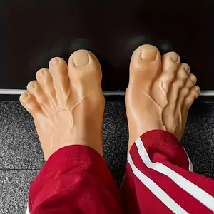 Funny Big Foot Silicone Slippers - Flesh/Green Massage Anti-Slip Insole, Hand-Wash Easy-Clean Surface, Indoor/Outdoor Universal Soft Sole - Costume Party Outfit Matching, Social Media Photo Prop, Birthday Gathering Creative Gift