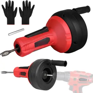 Drain Auger, 16.4FT Plumbing Snake Drain Clog Remover, Manual & Drill  Drain Snake for 0.75-2 Inch Pipes, Sink, Shower, Bathtub, Toilet, Kitchen Drain Cleaner Tool with Steel