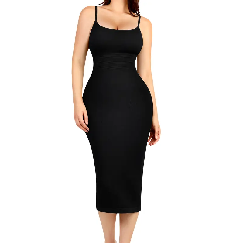 seamless bra for bodycon dress Sculpting Open Bust - Black flattering shape FeelinGirl Bodycon Dress for Women