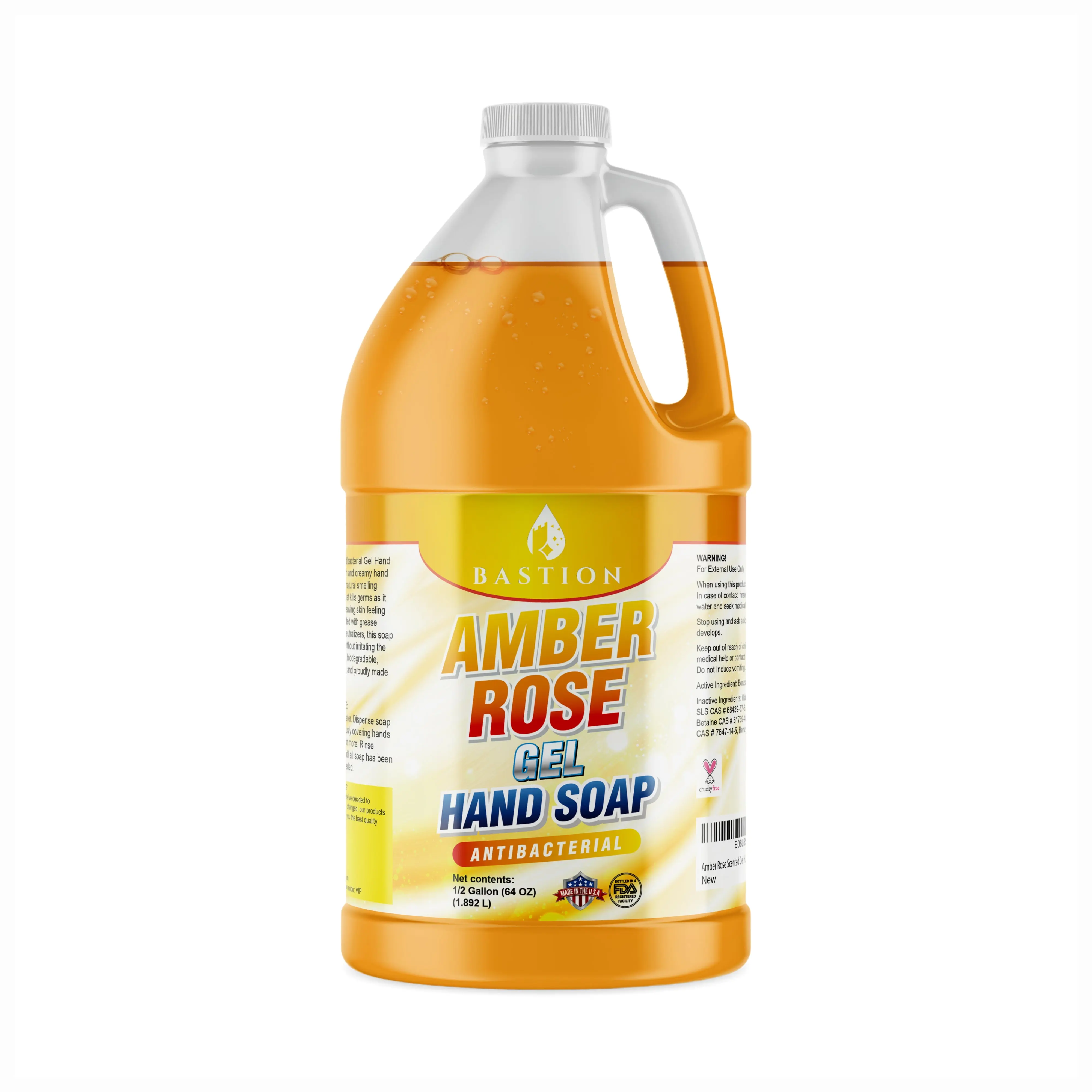 Amber Rose Antibacterial Hand Soap - Liquid Gel Hand Wash - 64oz Refill