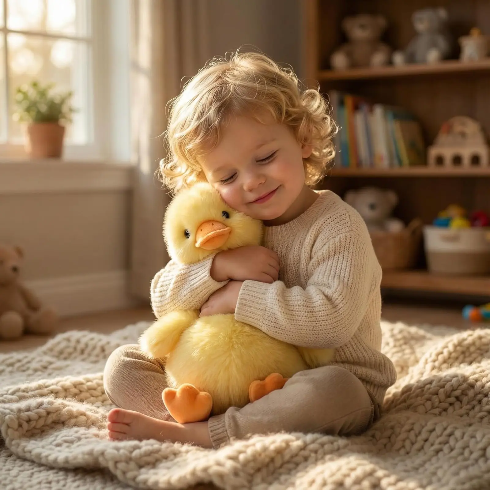 Plush Duck Stuffed Animal - Ultra Soft & Huggable, 14 Inch Cuddly Duck Buddy for Boys & Girls, for Birthday/Christmas/Valentine‘s Day (Yellow)