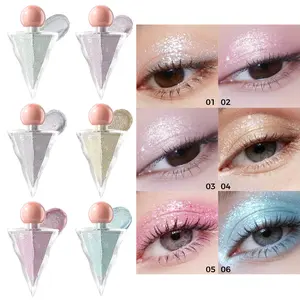 Young Vision Triangle Liquid Eyeshadow, Pearl Fine Glitter Transparent Shimmer, Smooth Easy Apply, Makeup Essential
