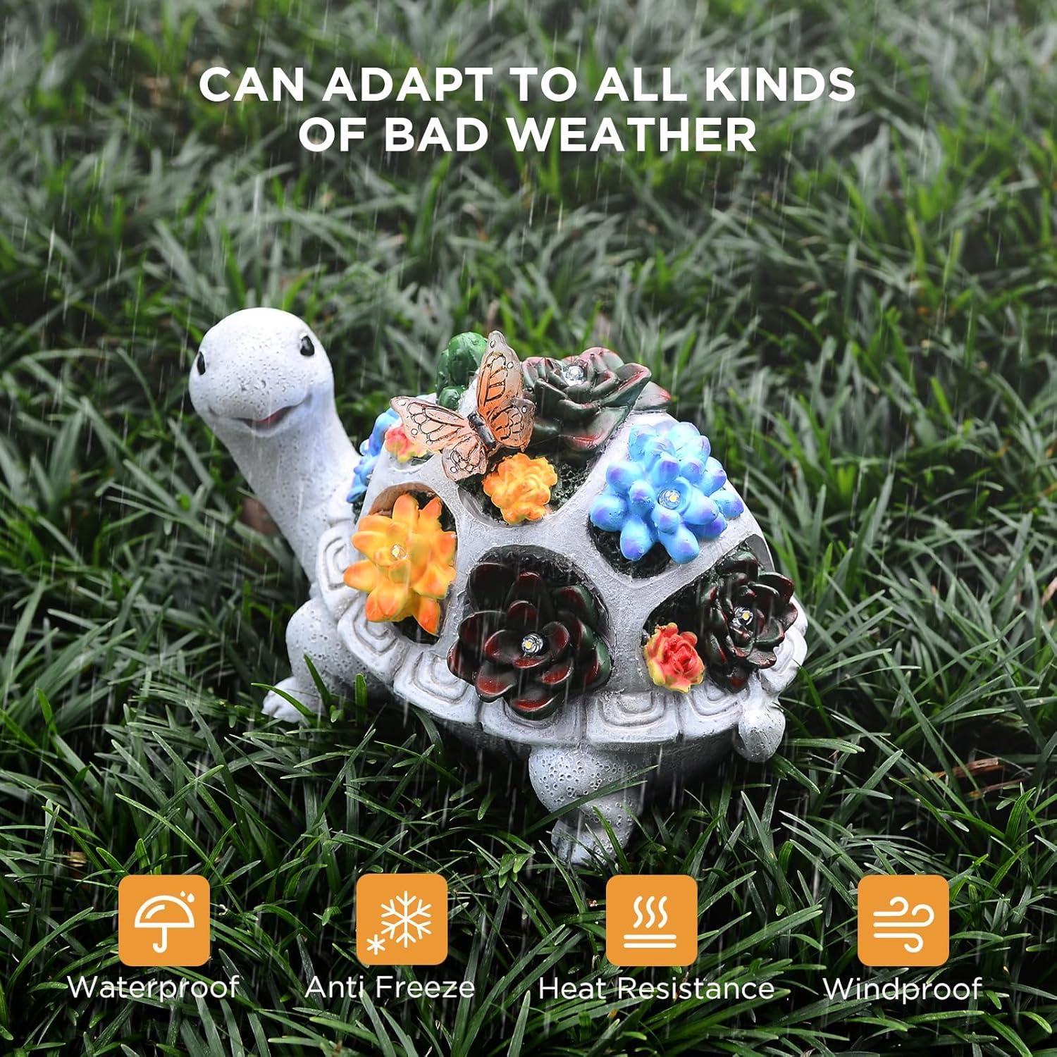 Gifts for Mom Grandma Wife Sister Nana from Daughter Son Husband, Women's Birthday Gifts, Turtle Statue Solar Garden Decor for Outdoor Yard, Patio, Home, Terrace.