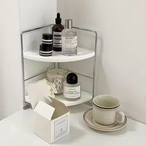 Corner Shelf Countertop Storage Rack, Cosmetic Shelving, Kitchen Desktop Organizer, Space-Saving Design, Ideal for Bathroom & Bedroom Use