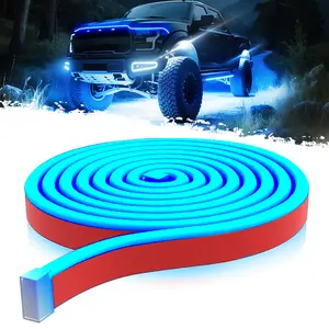 DIBMS 71” High Brightness Automotive Hood Gap LED Strip - Ambient Lighting Package with Unique Daytime Running Light Design, Easy Installation, 12V-Ice Blue eclipse  led  lights