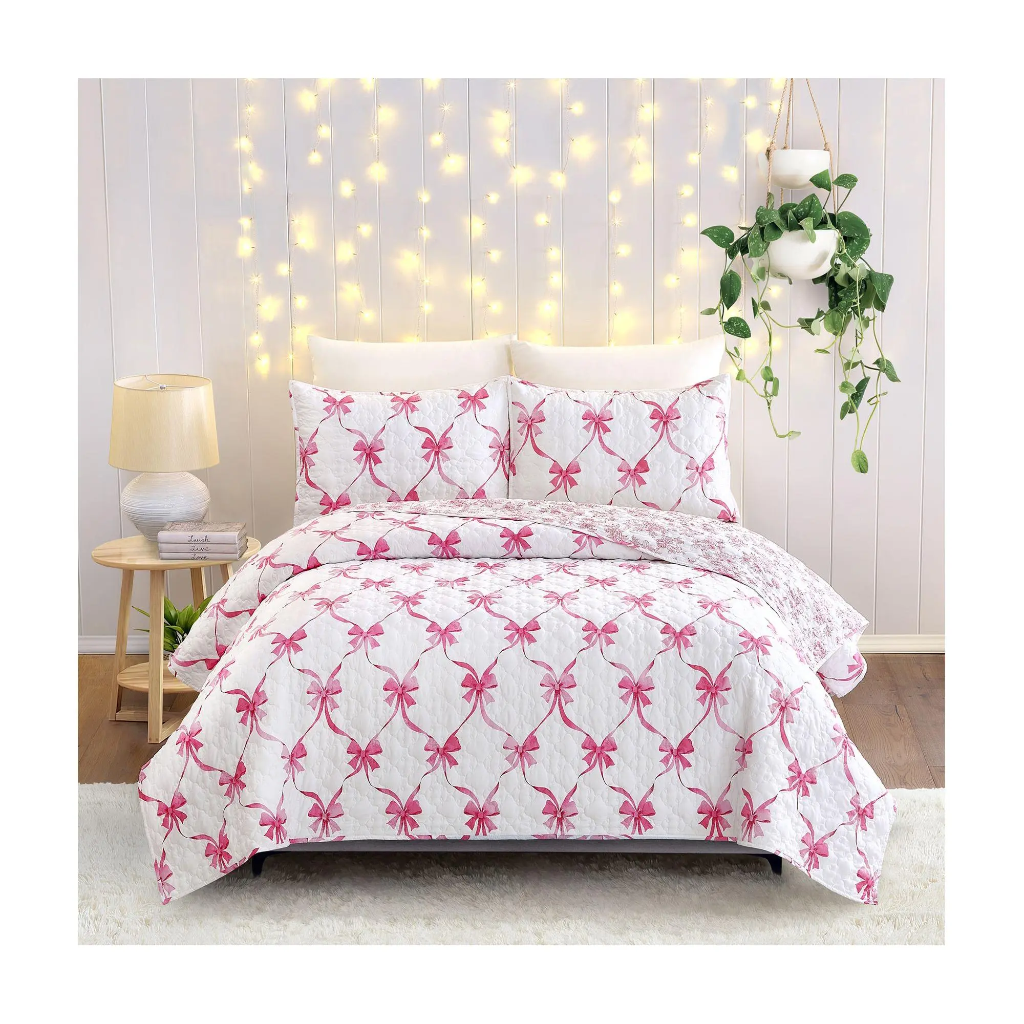 Modern Heirloom Abigail Bow Reversible Twin Quilt Set