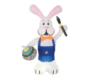 RC Home Decor-7' Inflatable Easter Bunny with Egg w/LED Light