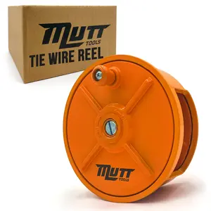 Mutt Tools Aluminum Tie Wire Reel with Belt Loops – Fits 12–18 Gauge Tie Wire Rolls Up to 3.5 lbs – Lightweight Dispenser for Ironworkers, Rodbusters, and Rebar Tying