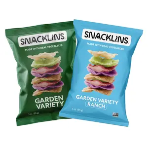 SNACKLINS Garden Variety Original & Ranch - Low Calorie Vegan Crisps Gluten Free, Grain Free Healthy Crunchy Puffed Snacks 3oz Variety Pack