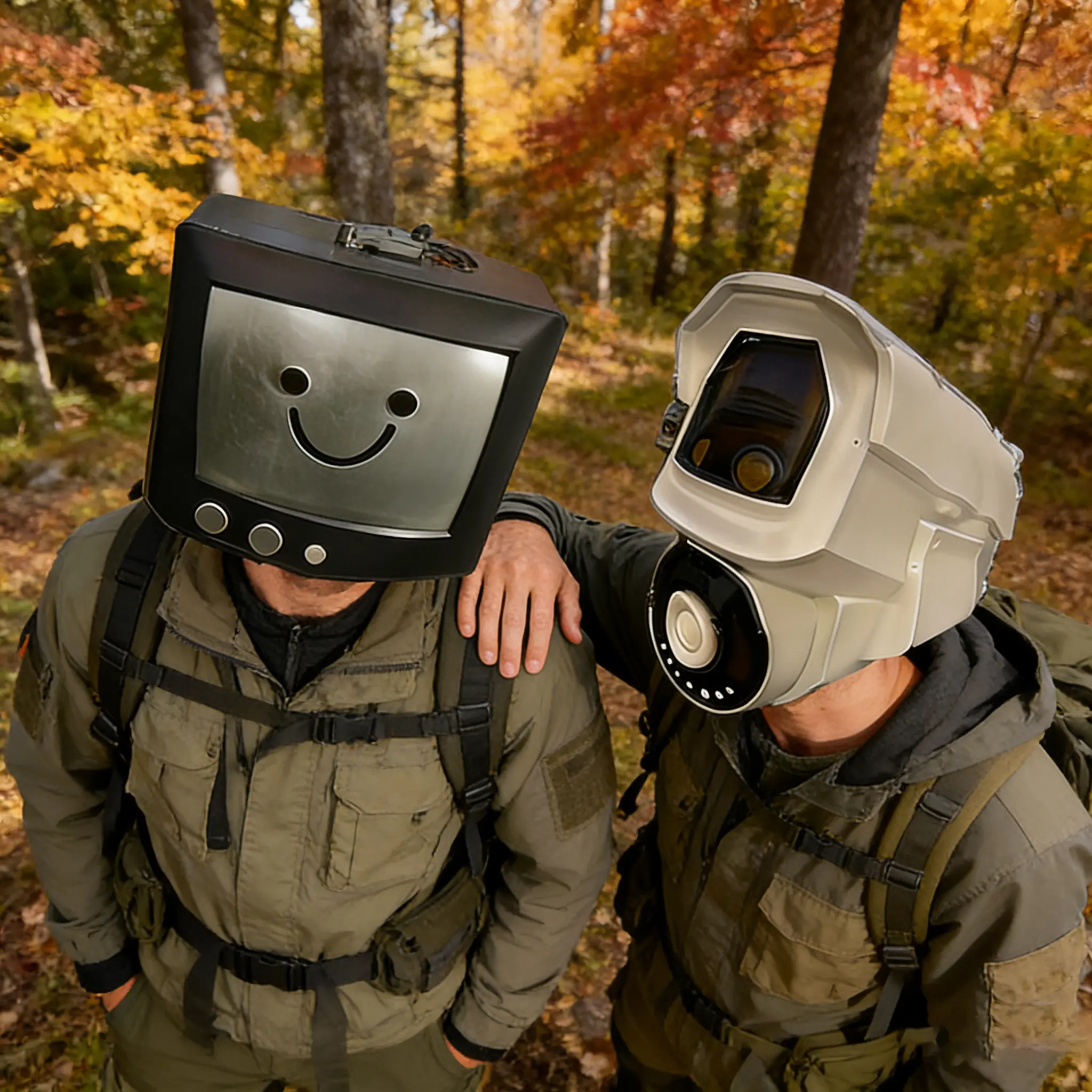 Skibidi Character Masks Set - 1 Size Slip-On Unisex Cyberpunk Electronic Natural Latex TV Man & Cameraman Headgear, Soft on Skin, Lightweight Wear, Durable, Breathable Adult Halloween Party Cosplay Accessories, Couple Gift