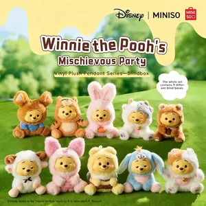 Disney Winnie the Pooh Series Mischievous Party Vinyl Plush Mystery Box,Plush Pendant Blind Box,Cute Keychain Plush Toy, Cute Collectible Figure with Snap Strap for Bags, Toys, and Gifts,Gift for Adults,Teen or Kids(Height 8.46")