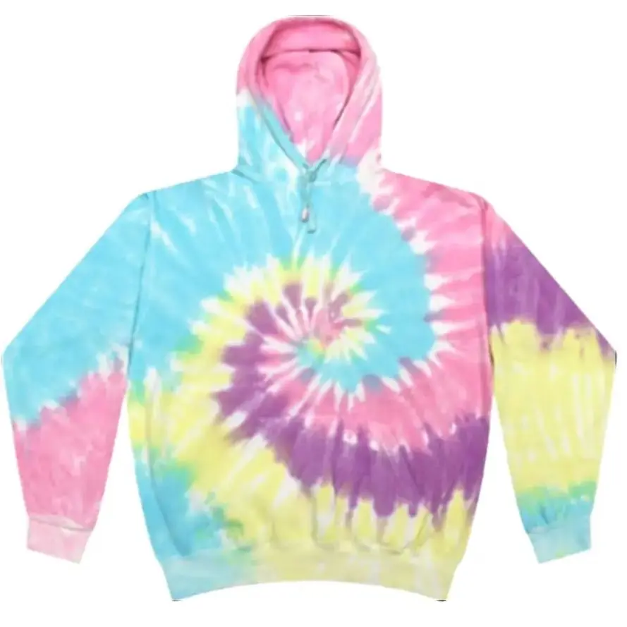 Colortone Tie Dye Fleece Pullover Hoodie Classic Unisex Long Sleeve Tops