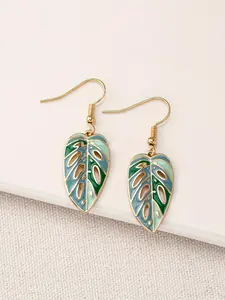Leaf Design Dangle Earrings, Statement Earrings, Unique Design Earrings, Hollow Out Alloy Drop Earrings for Women, Casual Jewelry for Party, Daily Clothing Decor, Exquisite Jewelry Gift, for Birthday Gift