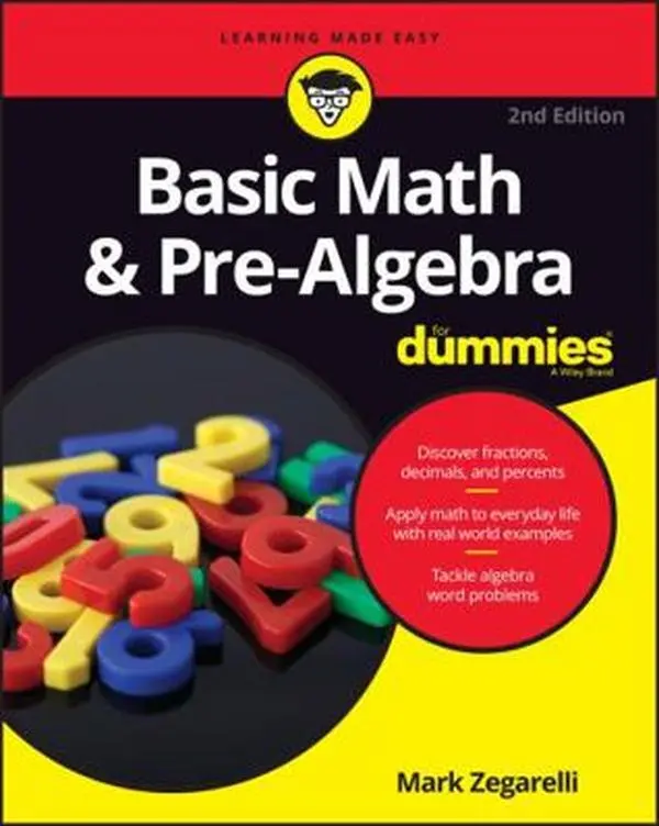 Used Math Book - Basic Math & Pre-Algebra for Dummies (2nd Edition, Softcover) by Mark Zegarelli - English, Ideal for Students & Parents