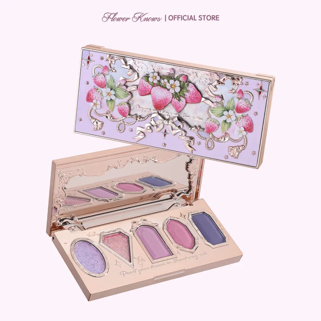 Flower Knows Violet Strawberry Rococo Collection Five-Color Eyeshadow Palette, longlasting, makeup, cosmetic, matte, shimmer, #summerwins, #DealsForYouDays