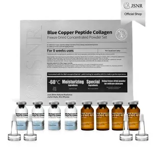 [JSNR Official] Freeze-Dried Peptide Shot Mini Set – 8 Weeks Fresh Activation Reverse Aging Face Lifting Kit (Serum), Blue Copper Peptide + Collagen + Hyaluronic Acid Serum, Instant Lift Korean Skincare for Anti-Aging & Deep Hydration