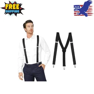 Men's Adjustable Suspenders with Elastic Straps Y-Back