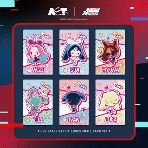 Alien Stage Bunny Series Official 6 Cards Set - New Series Anime Trading Cards Fan Favorite Collectible 6 Anime Cards Gift for Fans and Collectors