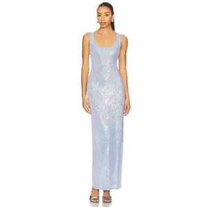 Lovers and Friends Katrine Maxi Dress in Light Blue Sequin