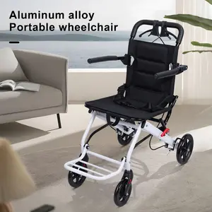 Folding chair Lightweight Portable Transit Travel Chair for Adults Ergonomic Design chair with Adjustable Safety Strap Carbon Steel Frame PU Wheels for Smooth Rid