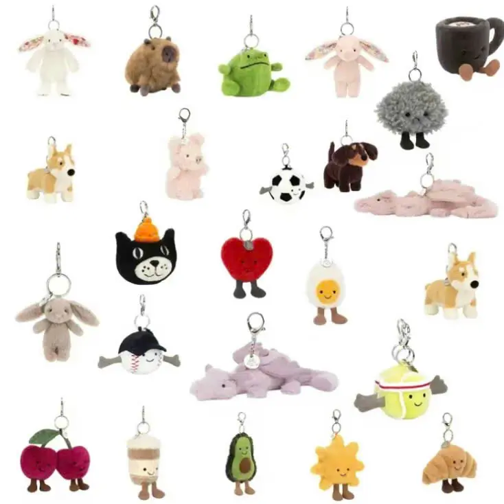 Jellycat Mini Plush Keychain – Adorable Plush Bag Charm, Kawaii Toy Accessory & Gift for Her