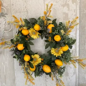Lemon Sunflower Wreath