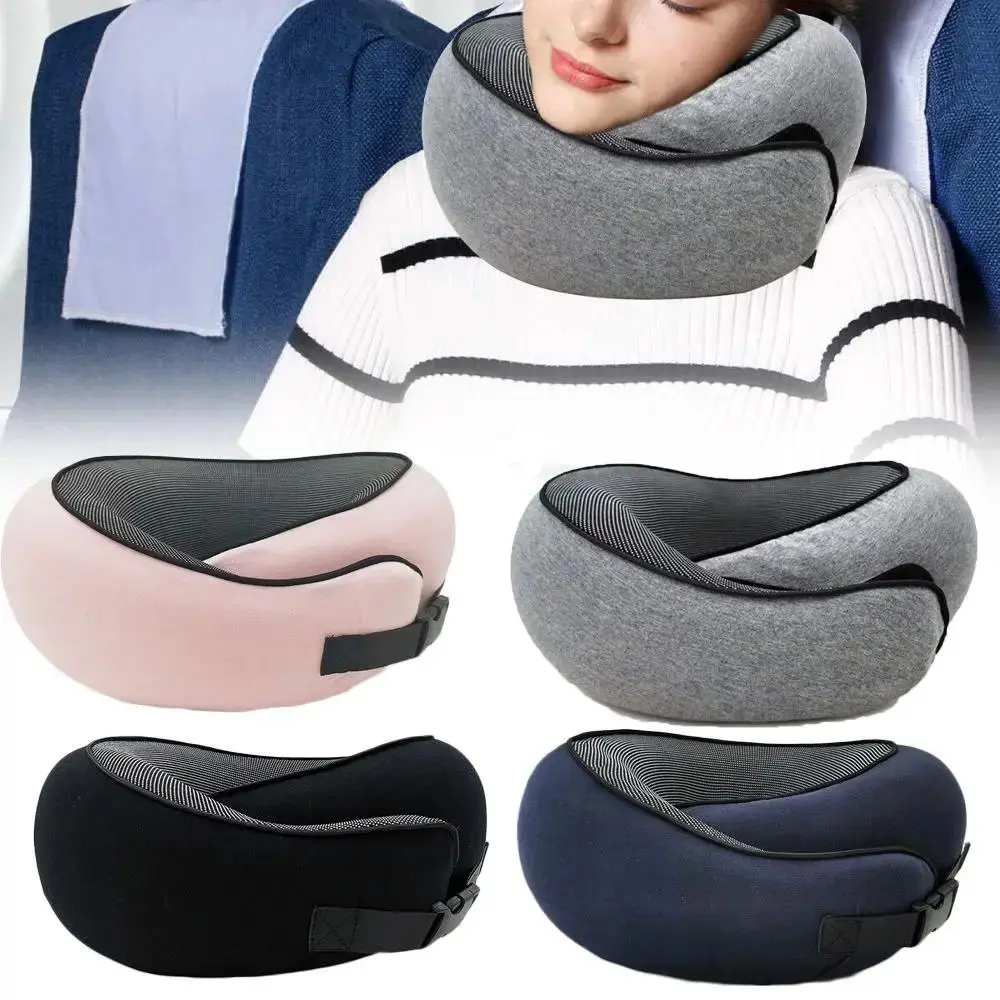 Soft 3D Foam U-Shape Travel Neck Cushion, Adjustable Support for Neck Care, Airplane Travel Accessories for Car & Office Noon Break