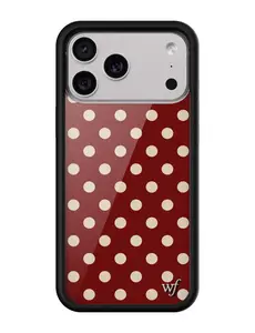 Wildflower Cases - Polka Dot | Burgundy and Cream, Limited Edition iPhone Case | Cute Trendy Girl Protective Durable Smartphone Protection
