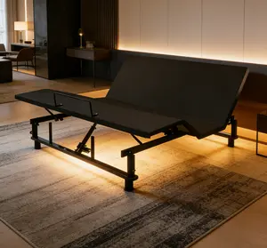 Donext Adjustable Bed Base Queen/King Frame with Quiet Motor Wireless Remote 4 USB Ports Under-Bed Nightlight Durable Metal Construction Adjustable Head Foot Positions Convenient Features Sleek Design