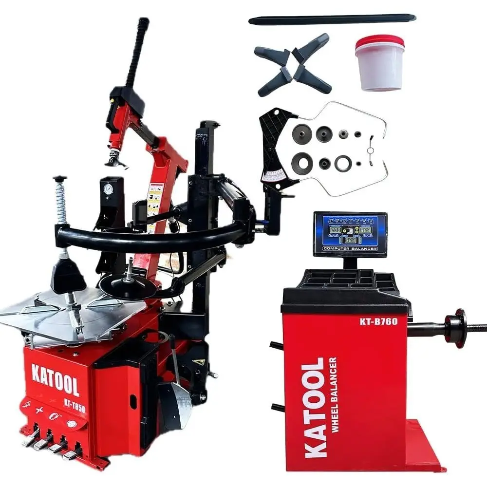 Tire Changer Machine Combo Tilt Back+Bead Blaster KT-T850+ Wheel Balancer KT-B760 Tire Changer Tire Machine Wheel Changers