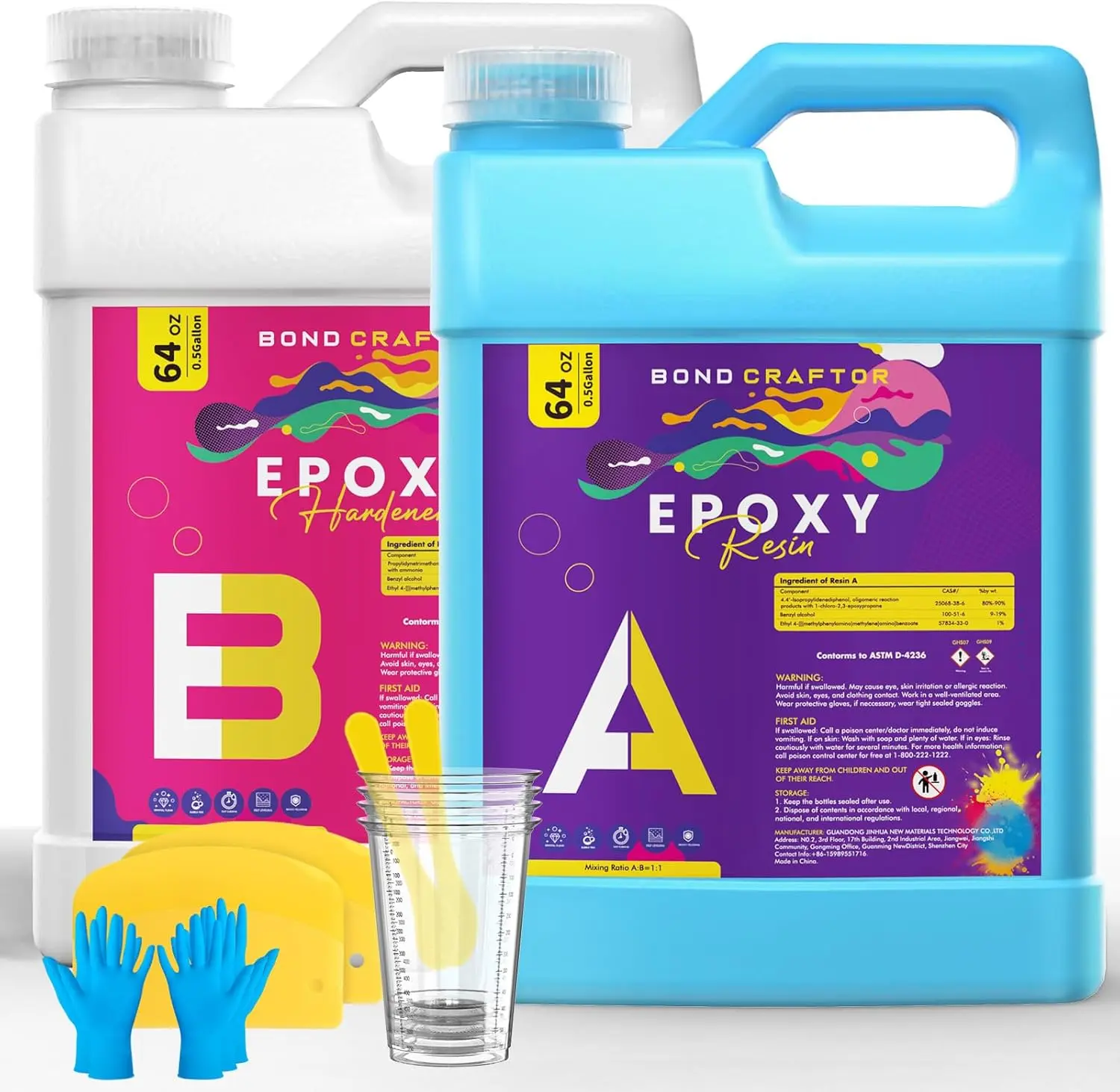 DIY Resin Starter Kit 1Gallon, Clear Crystal Resina Epoxica Food Safe, Casting Resin for Art Craft, Jewelry Making, DIY, Resin Pour, Gift for Crafters