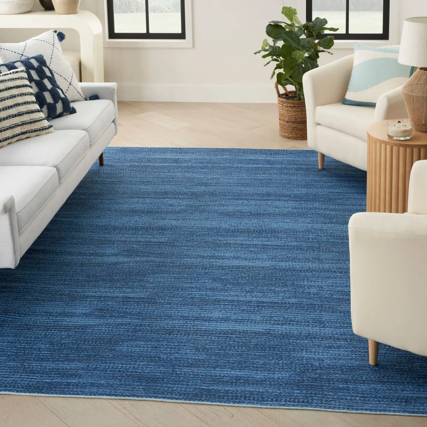 Nourison Washables Modern Indoor Non-Skid Flatweave Indoor Rug, Non Slip Rugs, Machine Washable Rugs