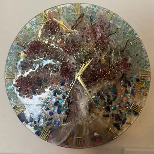 Resin cherry tree clock