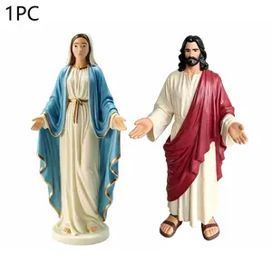 Religious Resin Statue Set, Jesus and Mary Statues, Open Arms Design, Home Desktop Decor, Christian/catholic Art Decorations, Figures, Decor Ornaments