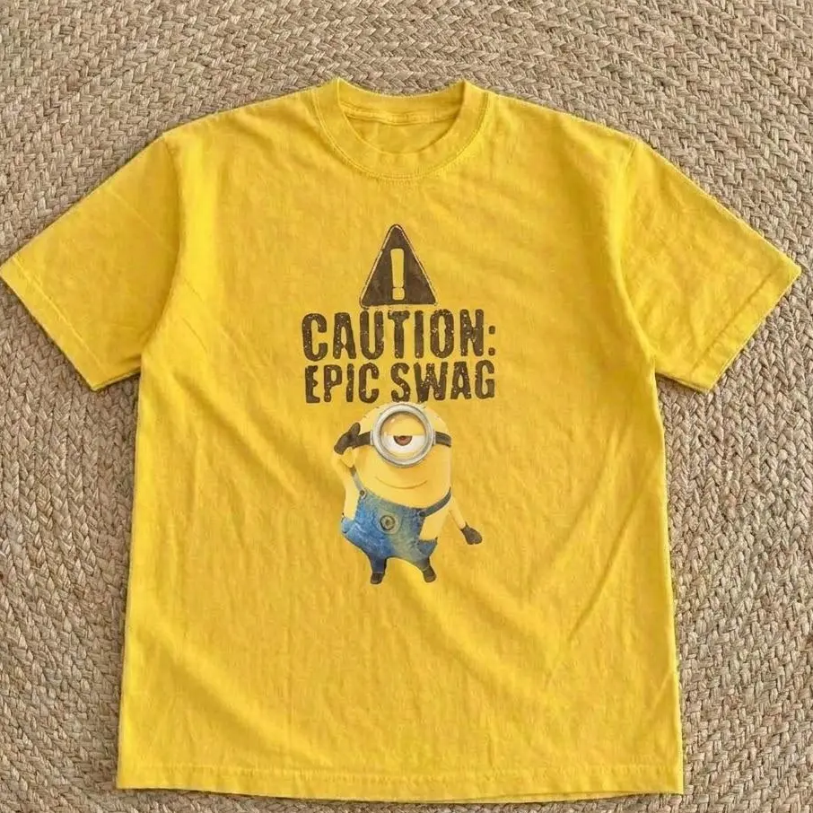 Gildan Epic Swag Minion Graphic T-Shirt | Vintage Cartoon Yellow Tee | Funny Retro Y2K Statement Top