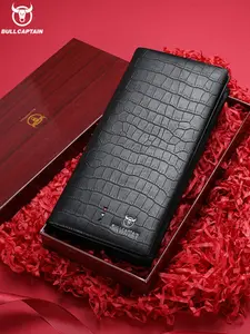 Men's Business Fashion Long Wallet, Genuine Leather Cowhide Wallet, Casual Trendy Wallet with Card Slots, Fashionable Walet for Daily Use