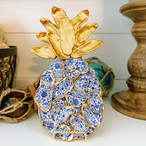 Cutout Blue & White Chinoiserie Pineapple Cutout Blue & White Chinoiserie Pineapple