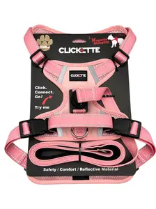 Clickette™ Magnetic locking Harness and Leash- Pink